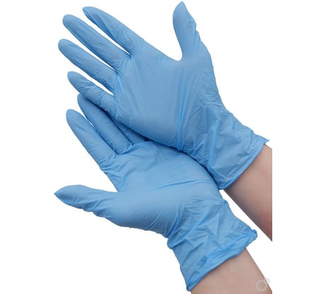 Нитриловые перчатки Optiline голубые, р. L, 200 шт 27-8019
