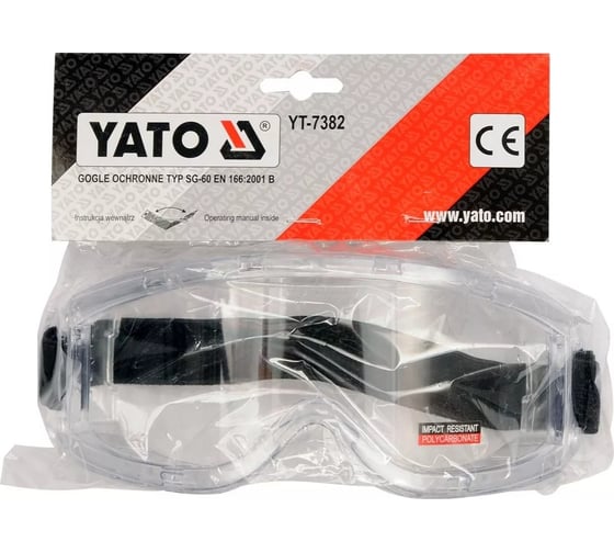 Защитные закрытые очки YATO YT-7382