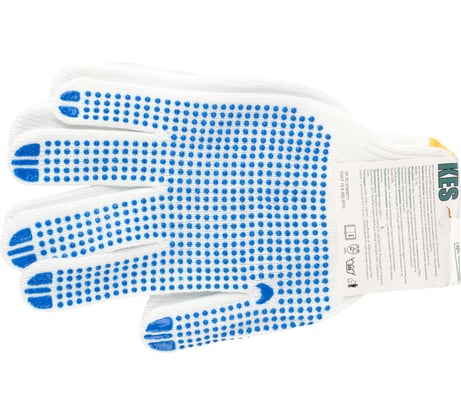 Перчатки из поликоттона КЭС пвх-покрытие точка, размер 9/L 14000008 JR-05-1