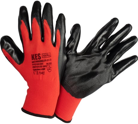 Перчатки из полиэстера КЭС, латексный облив ладони, размер 10/XL, 12шт 14000020