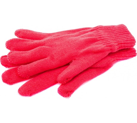 Трикотажные перчатки СИБРТЕХ акрил, коралл, двойная манжета 68688