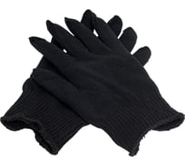 Трикотажные перчатки с двойной манжетой СИБРТЕХ, акрил, чёрные 68681