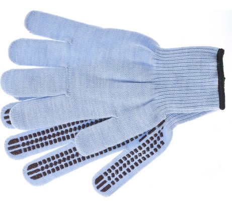 Трикотажные перчатки СИБРТЕХ акрил, ПВХ гель, Протектор, голубые, оверлок, 68666