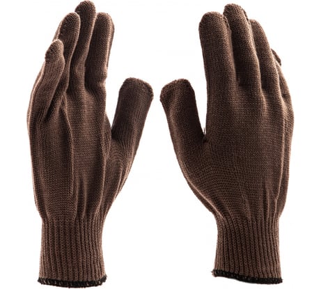 Трикотажные перчатки СИБРТЕХ , акрил, коричневые, оверлок 68653