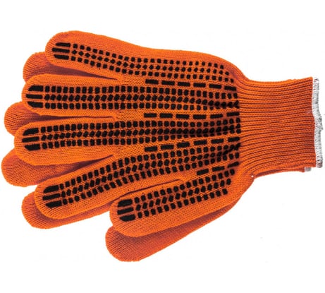 Трикотажные перчатки СИБРТЕХ, акрил, ПВХ гель Протектор, оранжевый, оверлок, 68669