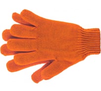 Трикотажные перчатки с двойной манжетой СИБРТЕХ, акрил, оранжевые 68689