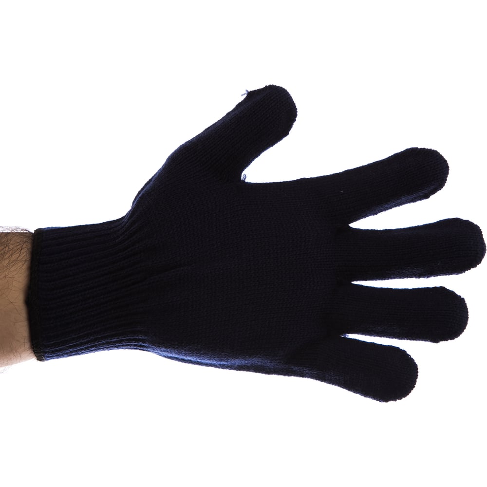 Трикотажные перчатки СИБРТЕХ, акрил, синие, оверлок, 68655 - выгодная .