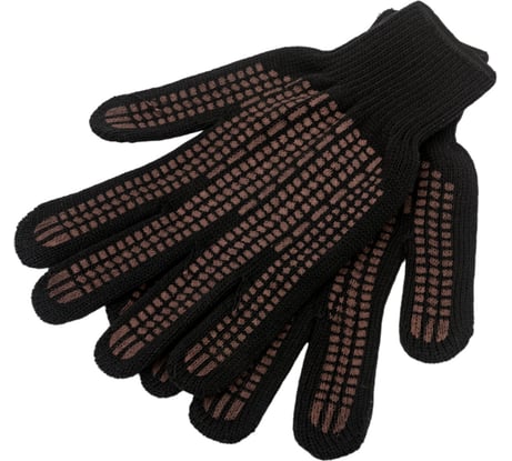 Трикотажные перчатки СИБРТЕХ, акрил, ПВХ гель Протектор, чёрные, оверлок, 68661