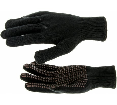 Трикотажные перчатки СИБРТЕХ, акрил, ПВХ гель, Протектор, коричневые, оверлок 68663