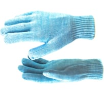 Трикотажные двойные перчатки с двойной манжетой СИБРТЕХ акрил, голубые 68686