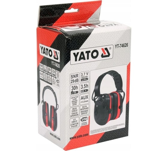 Защитные электронные наушники с технологией bluetooth YATO YT-74626