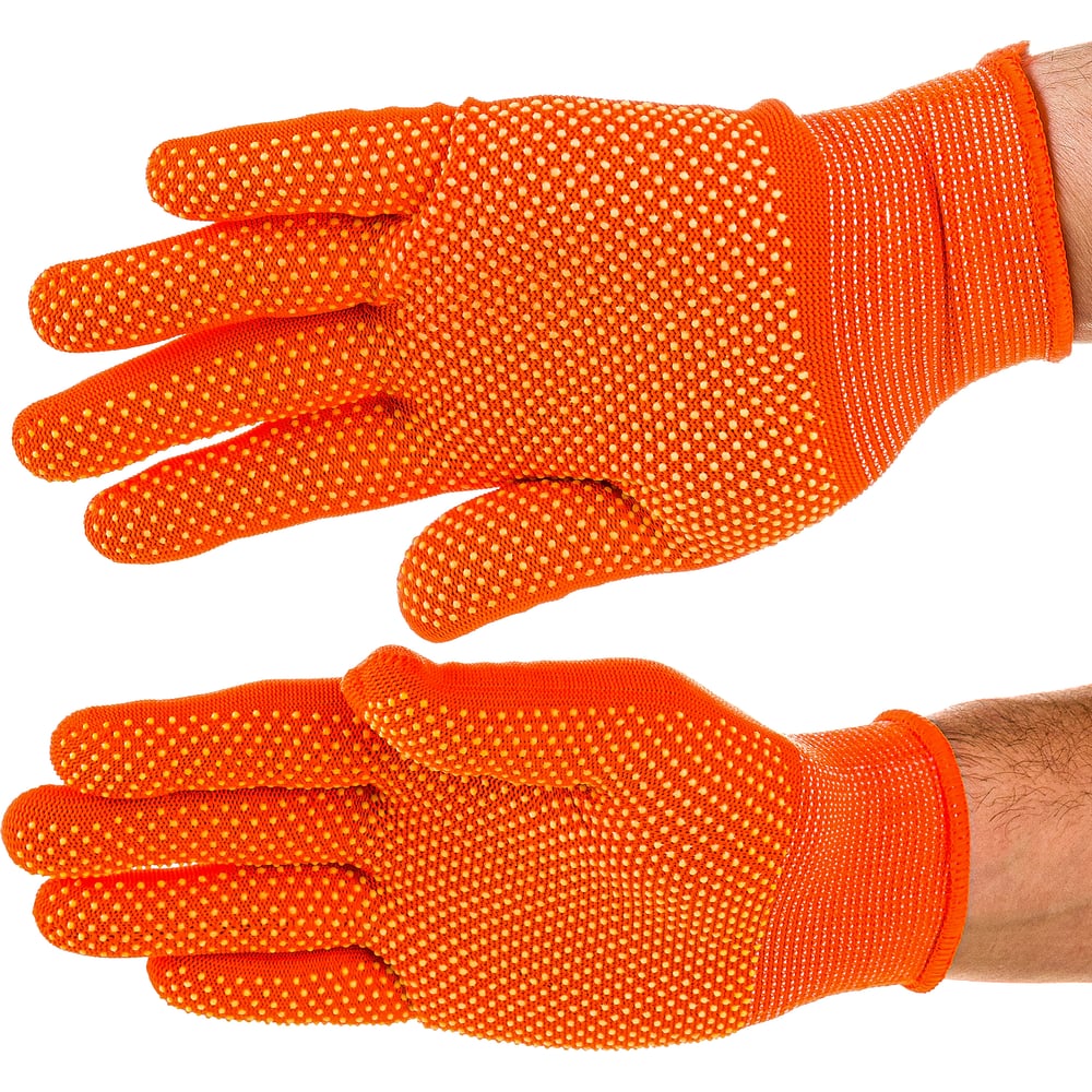 Вязаные нейлоновые перчатки с ПВХ покрытием Микроточка Gigant G-101 .