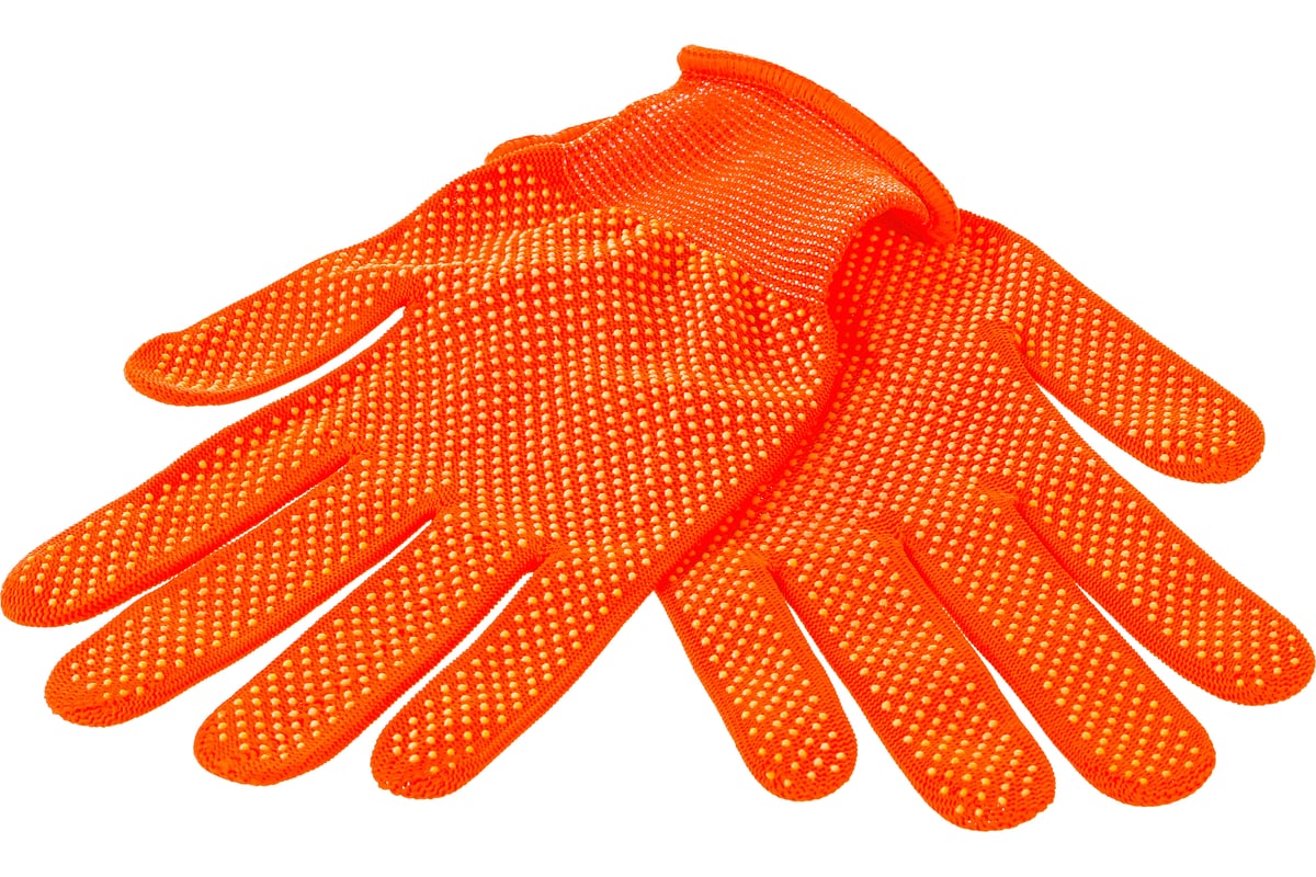 Вязаные нейлоновые перчатки с ПВХ покрытием Микроточка, 9 размер ...