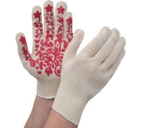 Перчатки х/б с ПВХ покрытием Gigant Цветы 13 класс вязки, 10 пар G-095