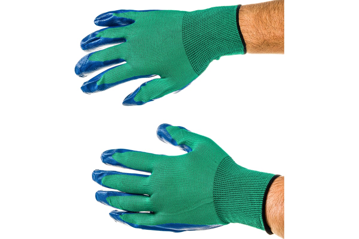 Вязаные нейлоновые перчатки с нитриловым покрытием Gigant, размер 10, G ...