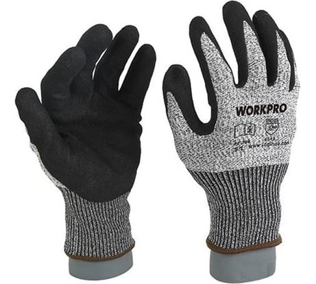 Перчатки стекольщика с защитой от порезов WORKPRO Nitrile-XL,CE WP371014