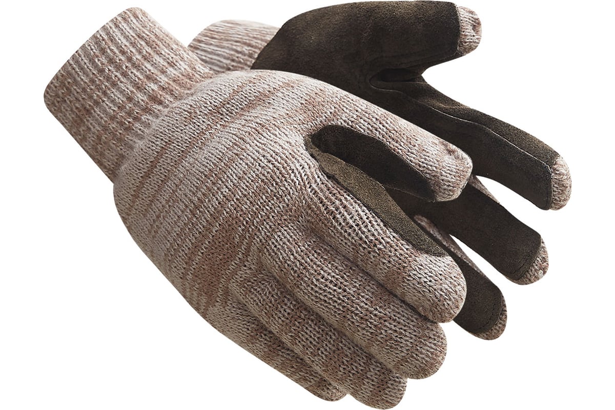 Утепленные, двойные перчатки Ампаро Барс на полушерстяной подкладке со .