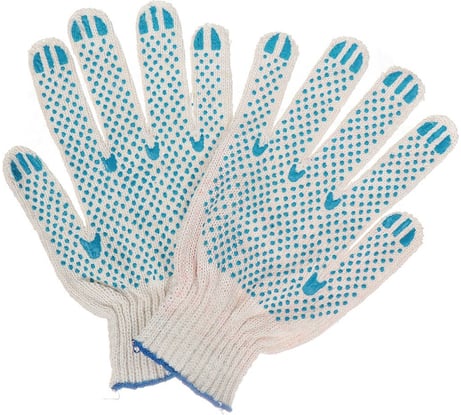 Хлопчатобумажные перчатки с ПВХ-покрытием Pegas pneumatic 3 нити, 300 штук 120611-1