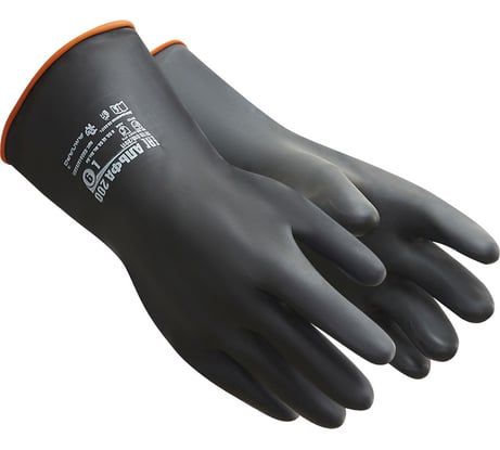 Химостойкие перчатки Ампаро Альфа 200, двухслойный латекс, черные, р. M 6820 (478567)-M