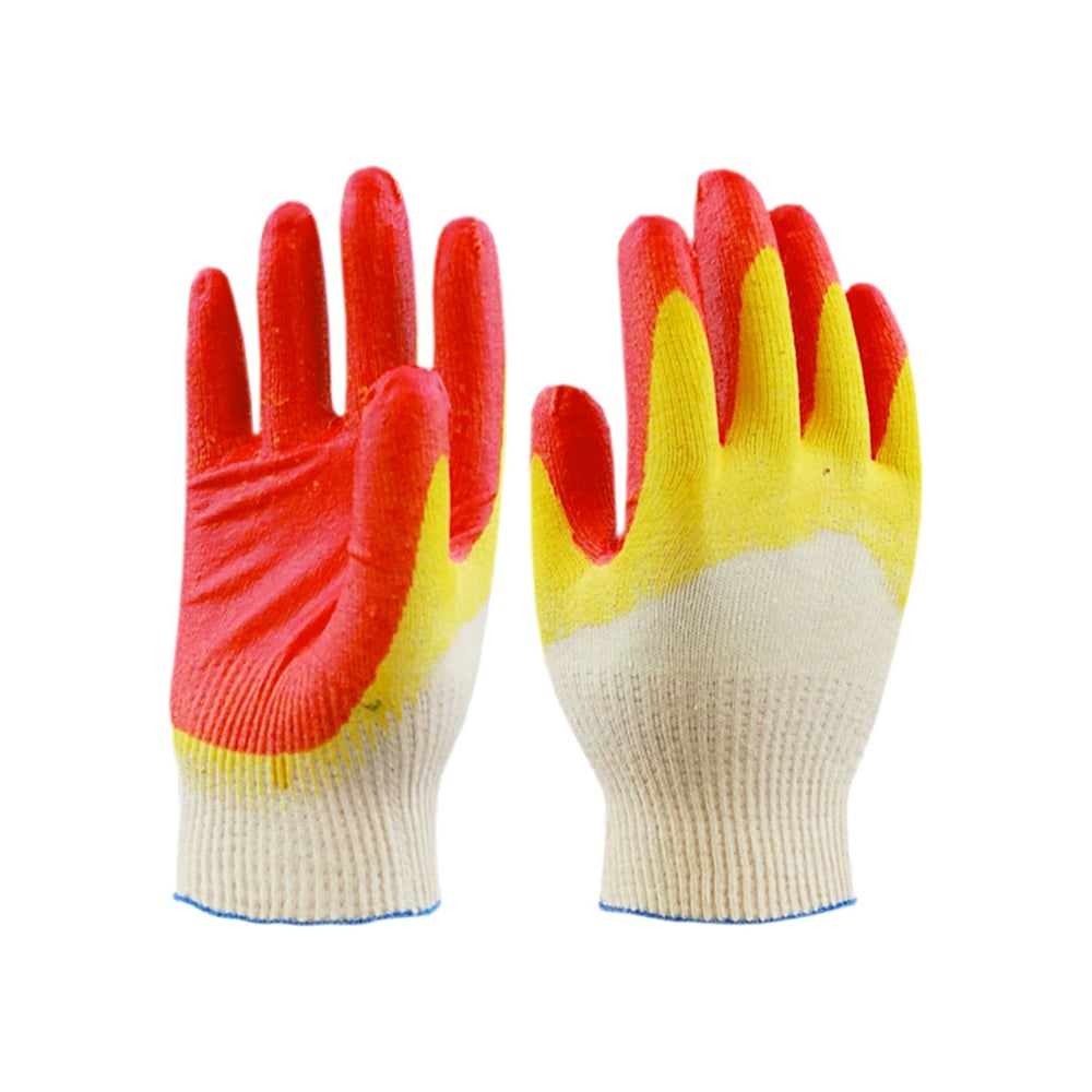 Трикотажные перчатки с 2-м латексным обливом Парников красные .