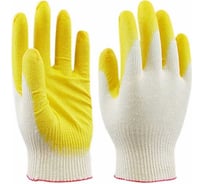 Трикотажные перчатки с 1-м латексным обливом Парников желтые 4603302937355