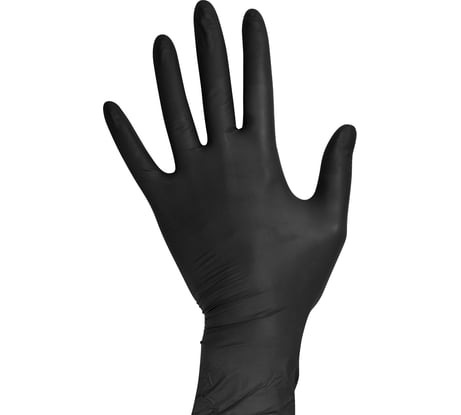 Нитриловые перчатки AVIORA, черные, 4 гр., размер M, 100 шт. 402-795