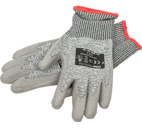 Перчатки для защиты от порезов MTE hdpe/pu серые lvl d р.7 2899407107