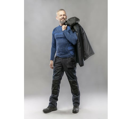 Термоодежда-бесшовная кофта HOEGERT TECHNIK OSTE, синяя, 3XL-4XL HT5K390-3XL-4XL