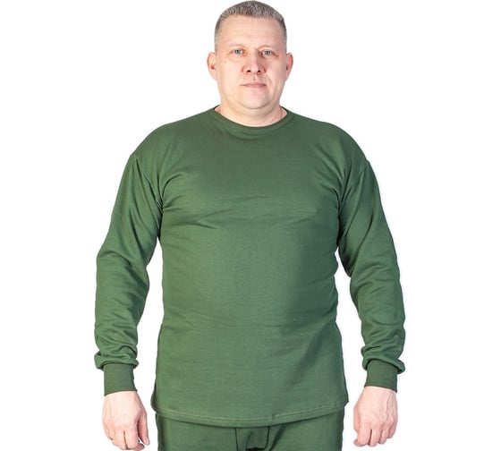 Зимняя фуфайка с начесом БЕРТА, 100% хлопок, оливковый 719о-60-62