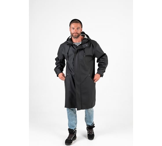 Мужской влагостойкий плащ Symbion каспий, черный, р.50 CASPIY_BLACK/50