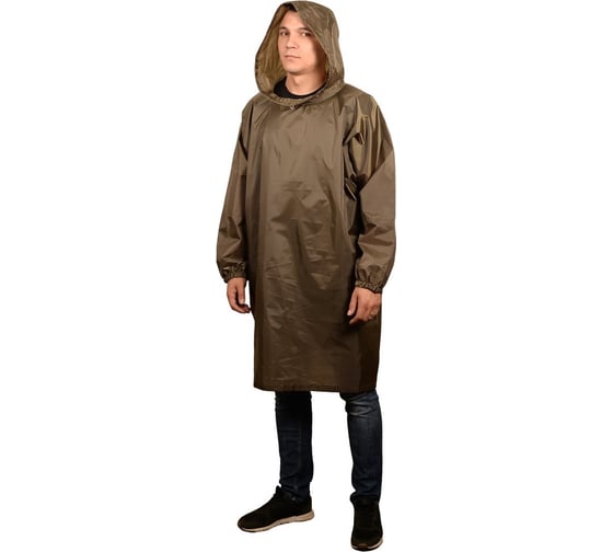 Универсальный плащ-дождевик МУЛЬТИДОМ Классика хаки, размер XS-XXL МТ24-67