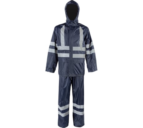 Влагозащитный костюм 2Hands повышенной видимости (HiViz) арт. KP1HV, цвет синий, р-р L, (полиэстер/ПВХ, T170) Костюм КР1HV синий - L