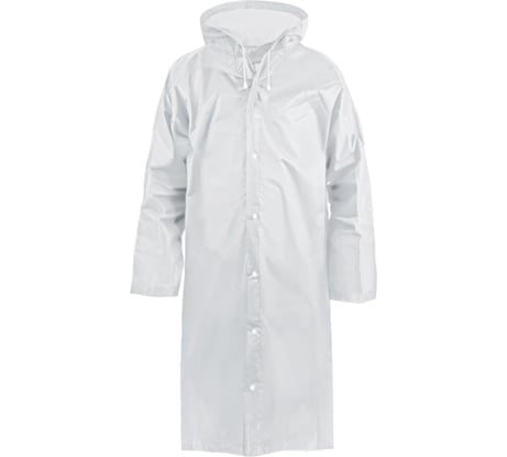 Дождевик с капюшоном Komfi белый, EVA, на кнопках, 110 мк 121798