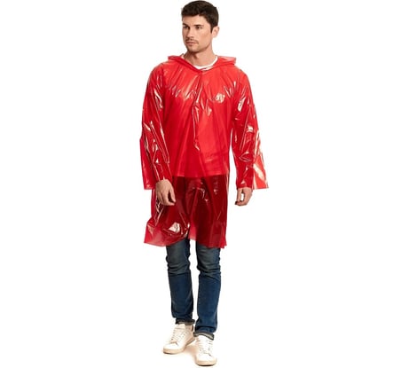 Взрослый универсальный дождевик-плащ СПЕЦ серия Стандарт, цвет красный, пвд ГП5-3-К