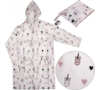 Дождевик-плащ с капюшоном и завязками Добросад Единороги 120 Мкрн 115*65см, на кнопках, р M 786-567