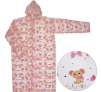 Дождевик-плащ Добросад Мишки 100 Мкрн 110*65см, с капюшоном и завязками, на кнопках, матовый 786-763