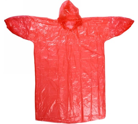 Дождевик Добросад 20 Мкрн 115см "Классик" с капюшоном и завязками, красный 786-364
