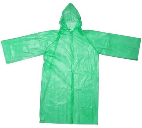 Дождевик-плащ Добросад Сезон 30 Мкрн 110*65см, с капюшоном и завязками, на кнопках, зеленый 786-233