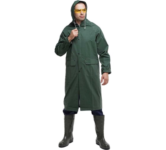 Плащ СПЕЦСНАБ ПВХ влагозащитный, цвет зелёный, размер 2XL R512/2XL