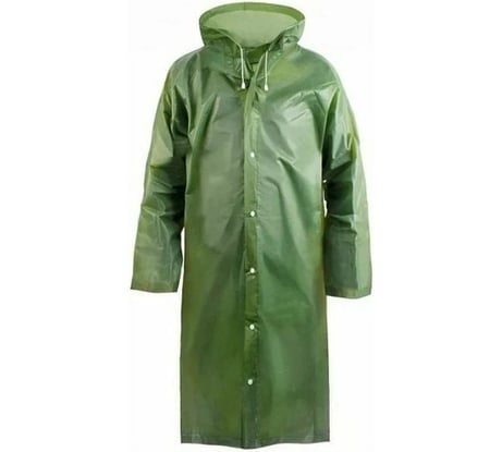 Дождевик с капюшоном на кнопках Master зелёный, ПВХ, 130 мкм 406-857