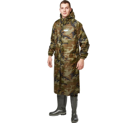 Плащ ООО Комус ПВХ Hunter зеленый КМФ, р. 56-58, рост 182-188 4603720761761 446574