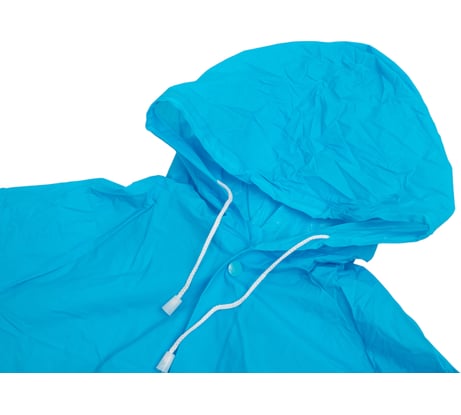 Детский дождевик с капюшоном Komfi, на 7-8 лет, голубой, ПВХ, на кнопках, 130мк, 121796