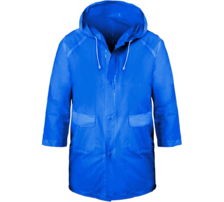 Детский дождевик с капюшоном Komfi, на 8-10 лет, синий, ПВХ, на кнопках, 130мк, 121794