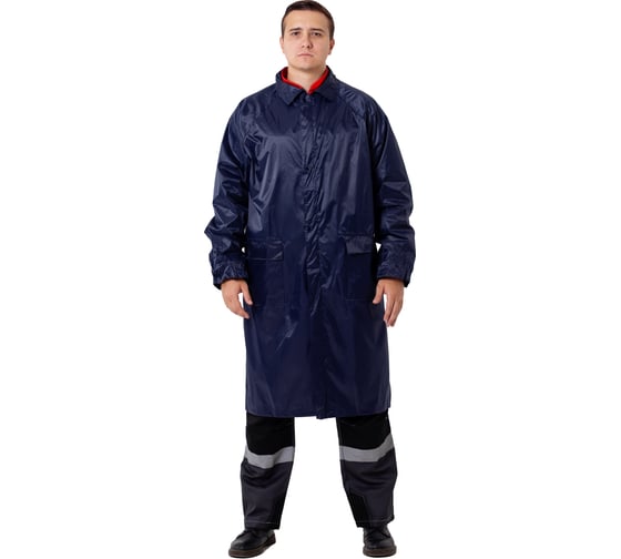 Плащ нейлоновый РосМарка с ПВХ влагозащитный, синий 1/20 (XXL) ПН1001
