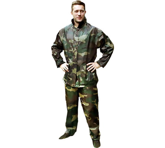 Прорезиненный костюм с капюшоном Inbloom Камуфляж, р.XXXL,180 мкм 457-203