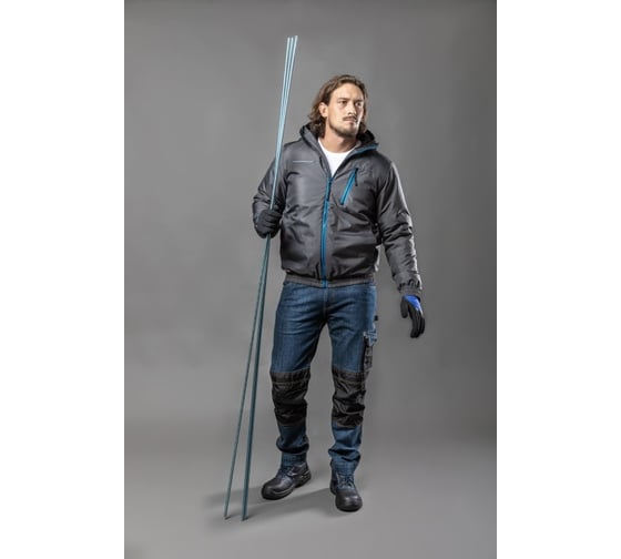 Утепленная куртка-бомбер HOEGERT TECHNIK Mozel графитовая, 3XL/58 HT5K242-3XL