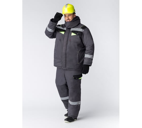 Зимний костюм с брюками ФАКЕЛ Ховард темно-серый/лимон, 56-58; 170-176 87472319.007 1
