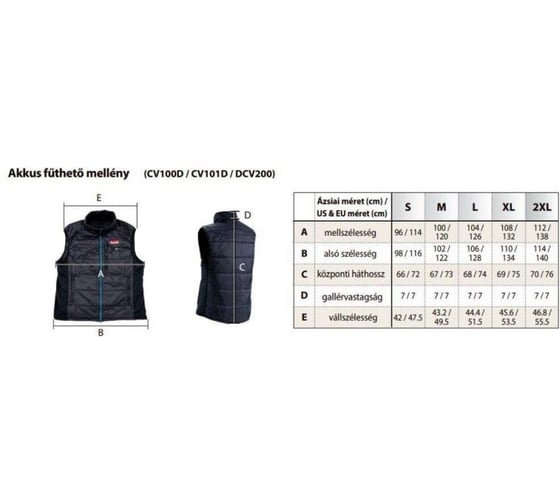 Жилет с подогревом Makita 10.8В, Li-ion, р.M CV101DZM