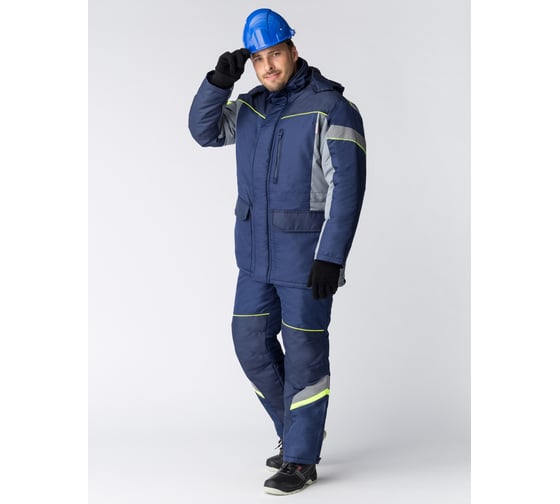 Зимняя куртка Факел PROFLINE SPECIALIST тк.Таслан, серый/т.синий, 44-46; 182-188 87468963.002