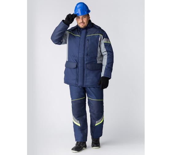 Зимняя куртка Факел PROFLINE SPECIALIST тк.Таслан, серый/т.синий, 64-66; 170-176 87468963.011 1